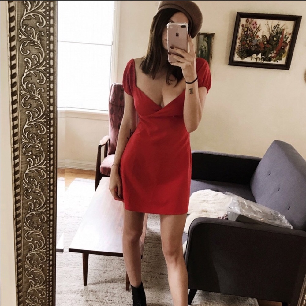 Majorelle red mini dress from revolve.